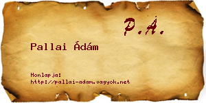 Pallai Ádám névjegykártya
